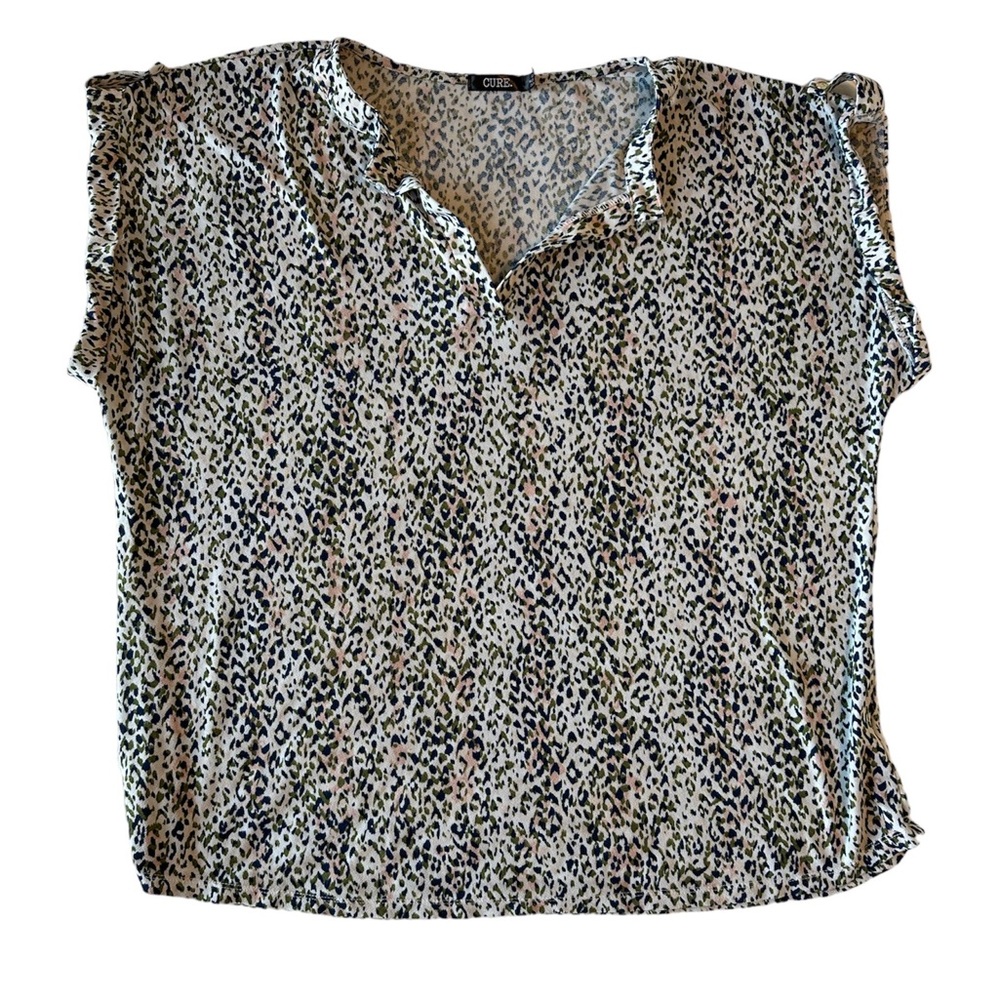 Printed Business Casual top cute blouse 2XL